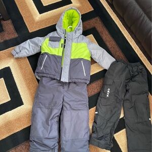 Boys 4T 3 piece winter snow jacket + snow pants x2